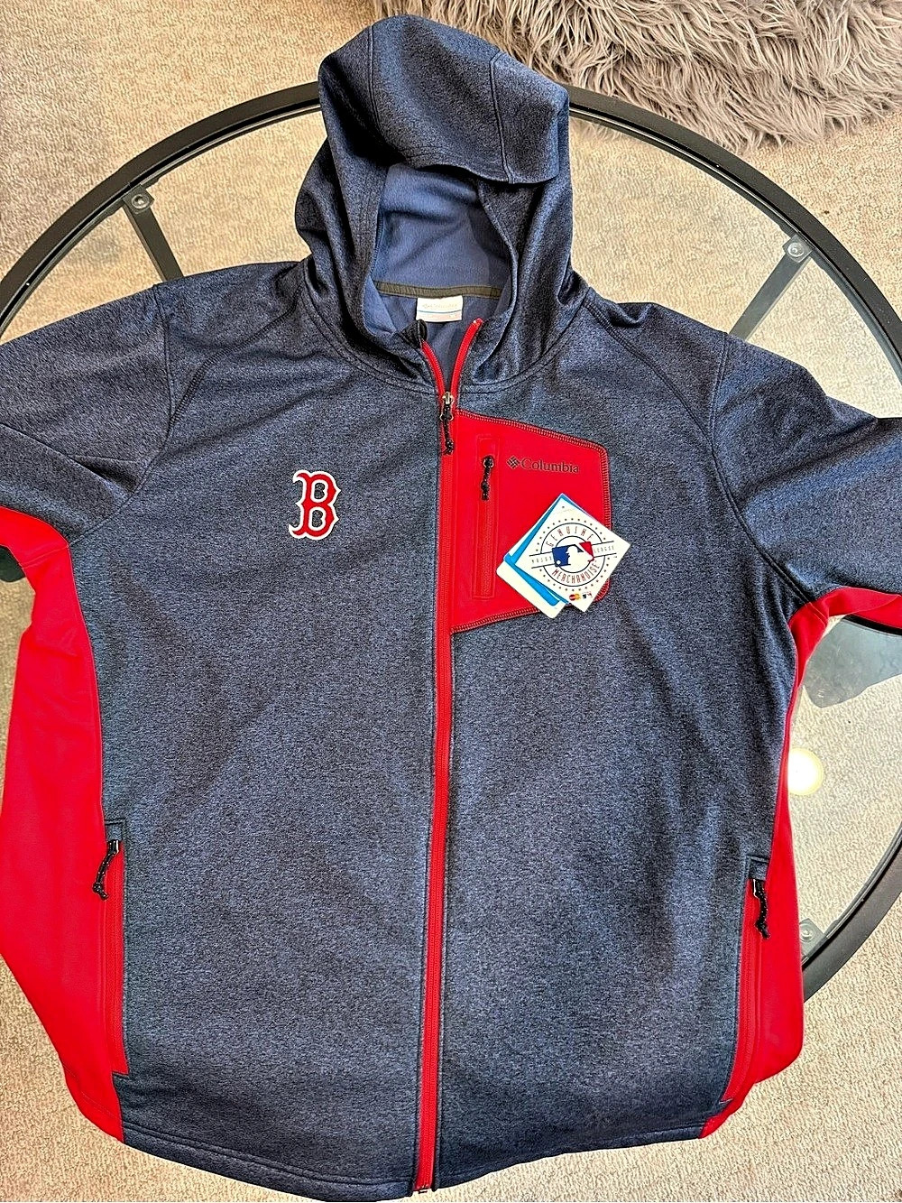 Columbia Jackson Creek Hoodie Boston Red Sox Jacket Blue & Red XL NWT